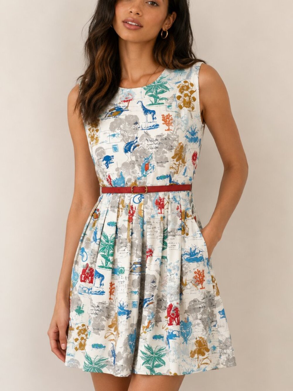 NWT Yumi Botanical Print Fit & Flare Dress UK 12 + UK 14 Available